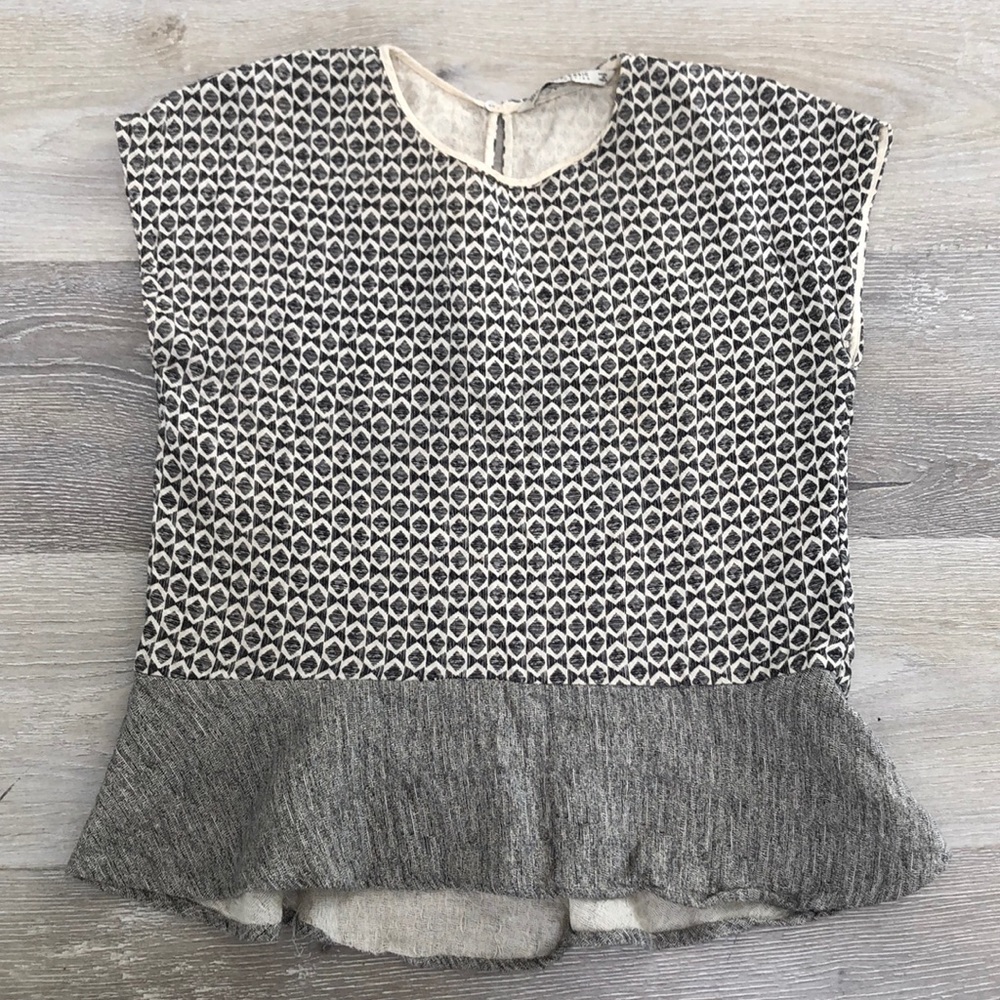 Zara Pattern Peplum Blouse